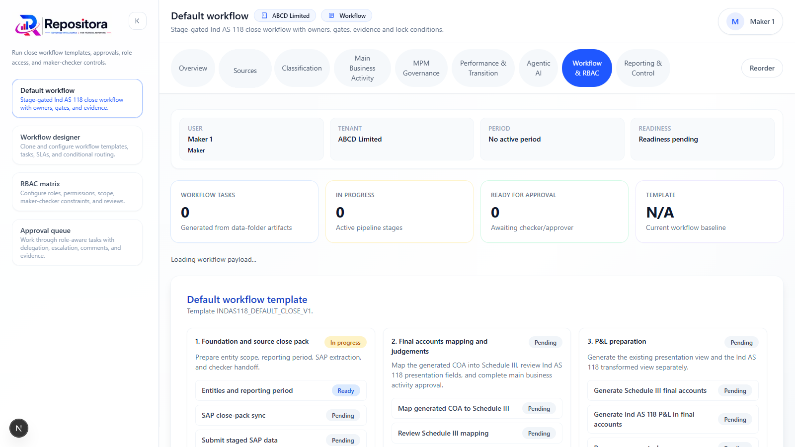 Maker-Checker Controls In Financial Reporting Workflows application screenshot